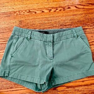 J Crew women’s chino sorts, 3” inseam, green, size 6